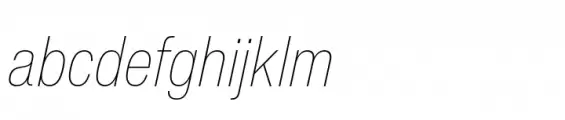 Helvetica Now Text Condensed Thin Italic