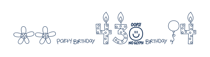 MTF Birthday Bash Doodles font — Lorem ipsum body text preview